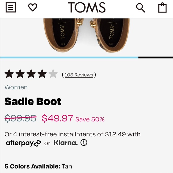 Toms - Sadie Womens Suede Stretch Ankle Boots Size 9, Heel Height 2.75” - Picture 2 of 8